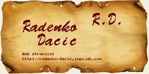 Radenko Dačić vizit kartica